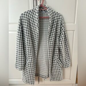 Chic Houndstooth Open Front Coat/Cardigan